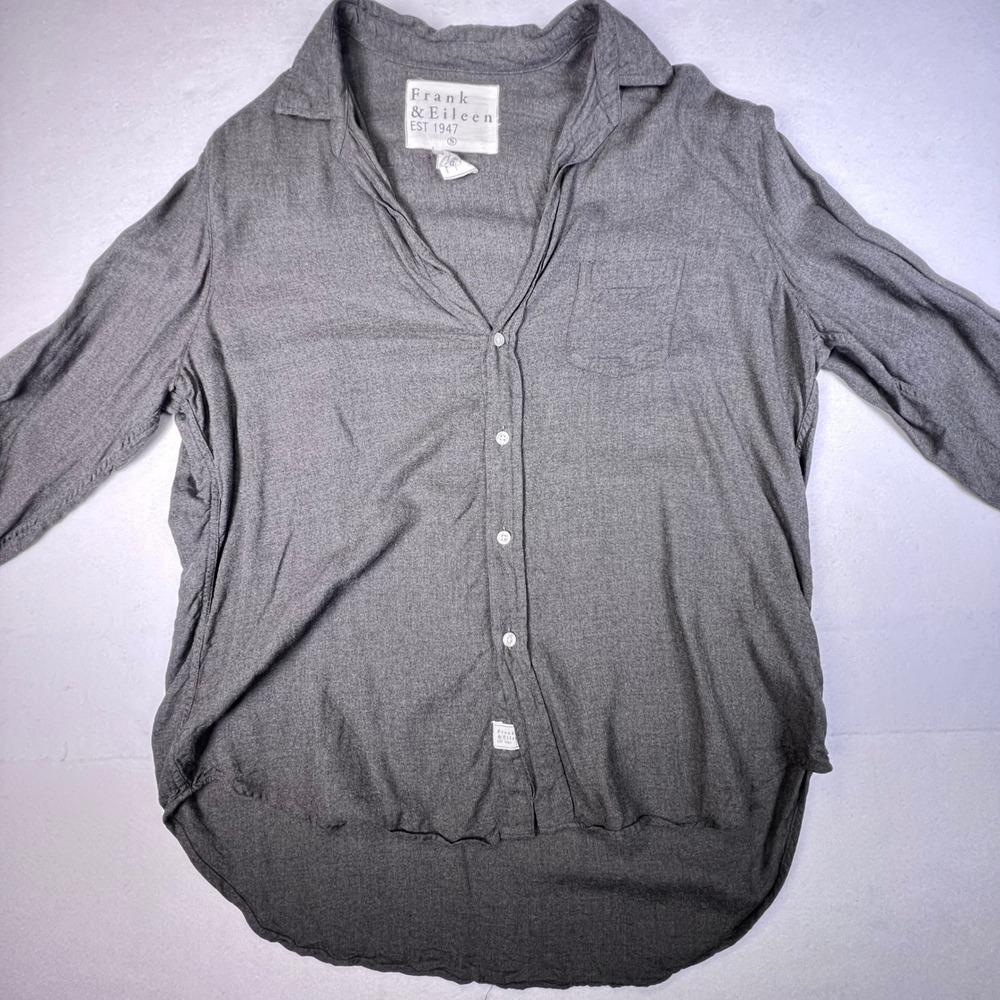 Frank & Eileen Eileen Gray Modal Button Up Shirt Woven in Italy Size S